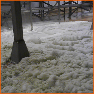 Foam overspills can cause hazards and lead to major clean-up operations